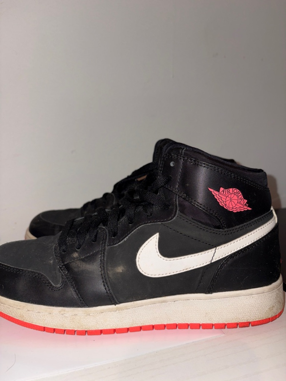 Nike Black White Pink Air Jordan High-Top Sneakers